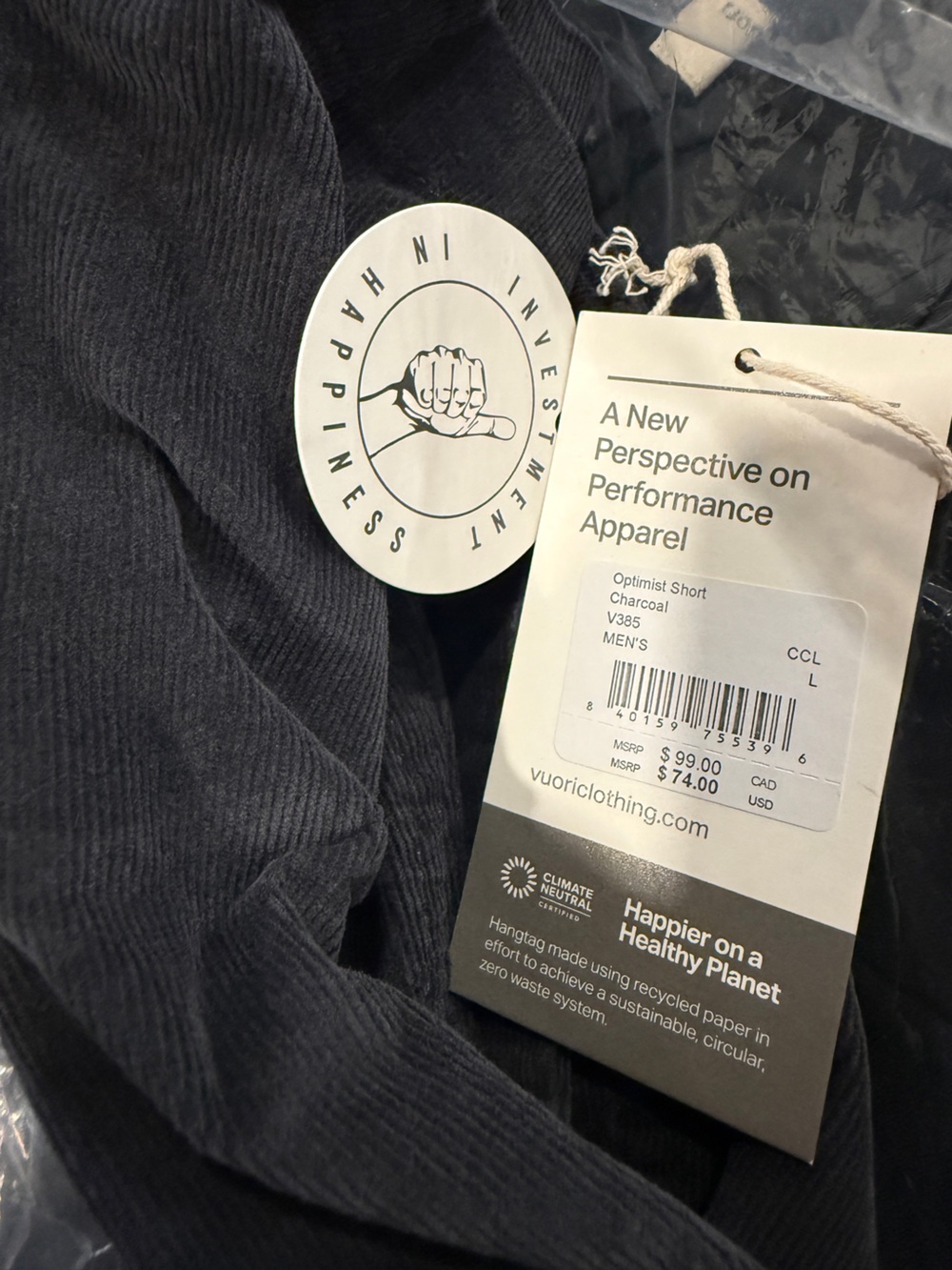 Vuori Optimist Elastic Waist Short 8" NWT - Picture 5 of 6